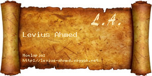 Levius Ahmed névjegykártya